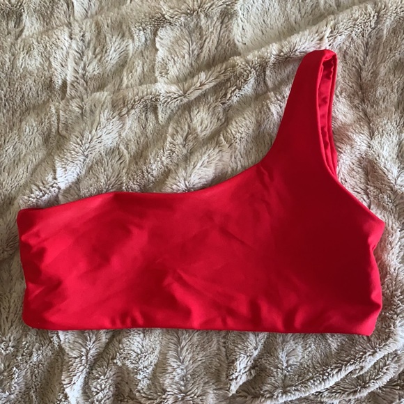 One Shoulder Red Bikini Top Size 4 Zaful - Picture 2 of 3